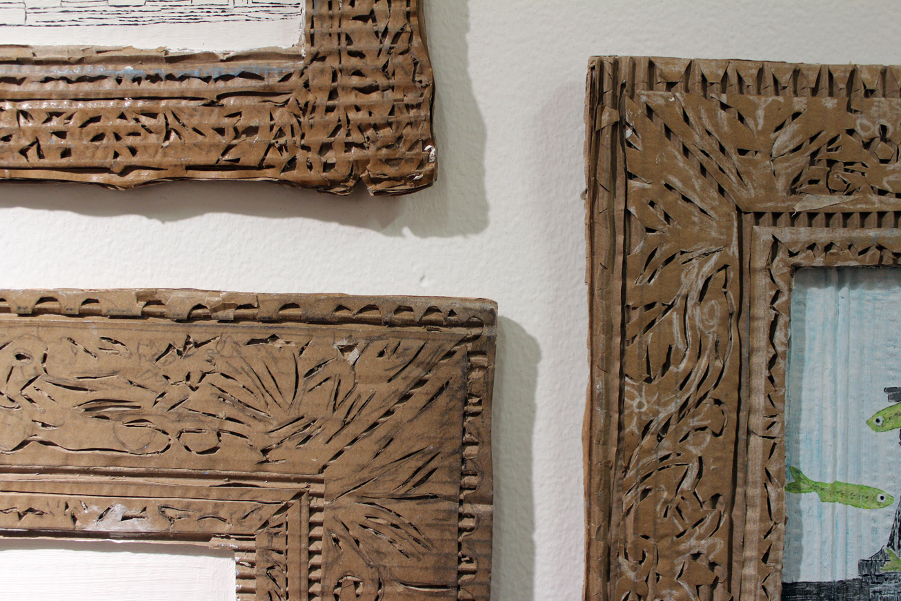 Cardboard shop photo frames